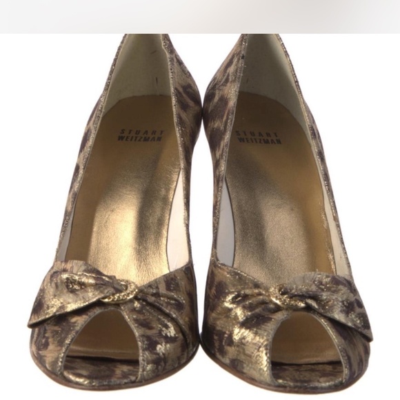 Stuart Weitzman brand new open toe gold pumps - Picture 3 of 5